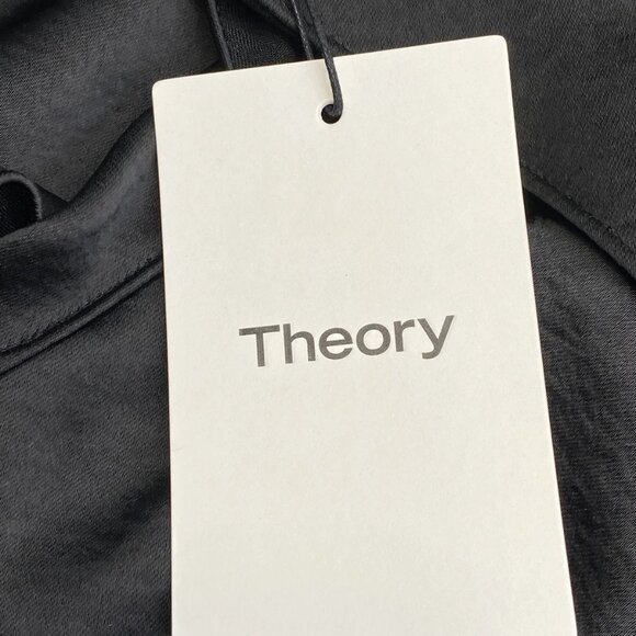 NEW THEORY Women's Sleeveless Twist Neck Mini Dress Black Size S – Silky - NWT - Picture 2 of 10